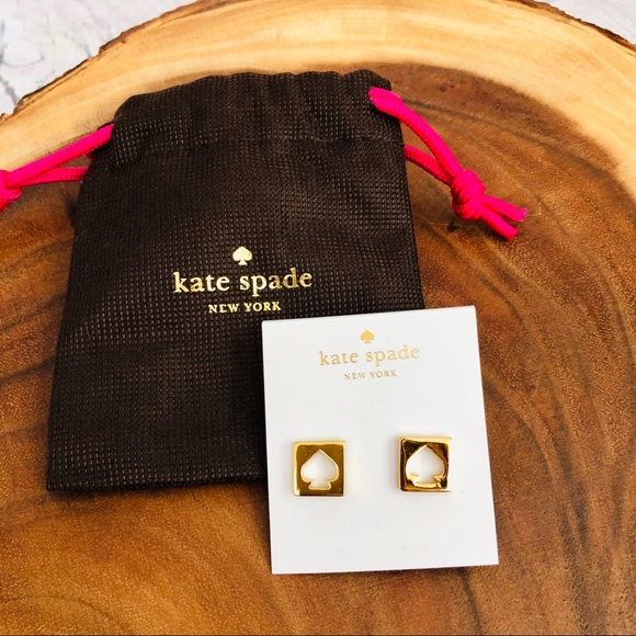 🆕NWT Kate Spade ♠️ gold Spade cut out earrings - Picture 3 of 4